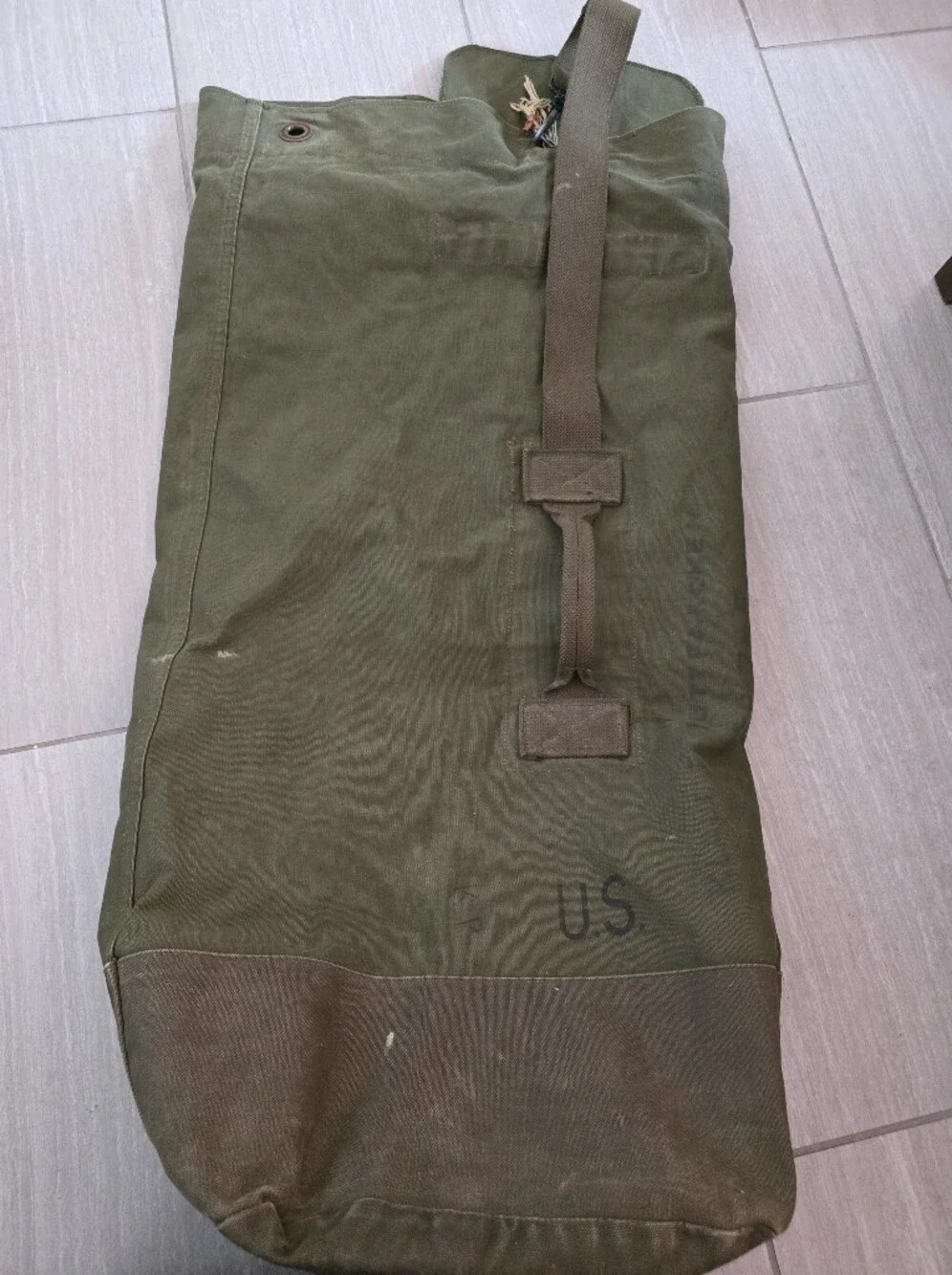 Vintage Authentic U.S. Army Canvas Duffel Bag - 1950s-60s Korean/Vietnam War Era